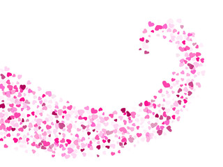 Hearts confetti flying vector background graphic design.