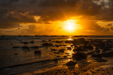 Cloudy sunrise at the beach