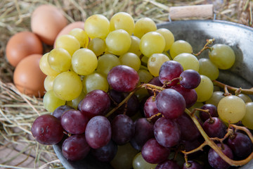 bunch of red and white grapes