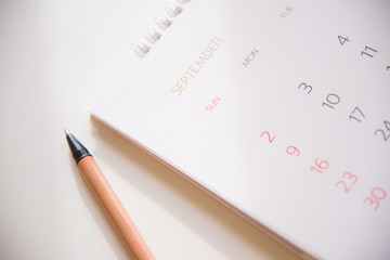 calendar page in planning concept.