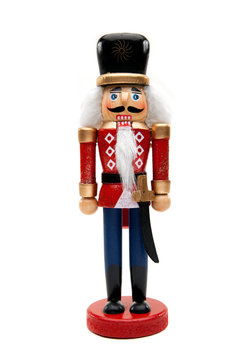 Christmas Nutcracker Soldier Isolated White Background
