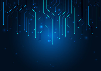 Abstract background blue color technology concept. Vector illustration dots and lines social network and connecting.