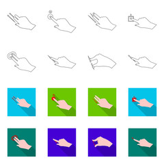 Isolated object of touchscreen and hand logo. Collection of touchscreen and touch stock vector illustration.