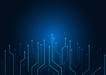Abstract background blue color technology concept. Vector illustration dots and lines social network and connecting.