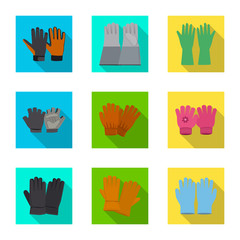 Vector illustration of glove and winter symbol. Set of glove and equipment vector icon for stock.