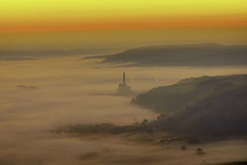 Autumn mist in the Hope Valley, Derbyshire, UK