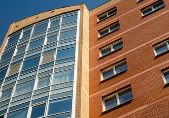 front of house on blue sky background