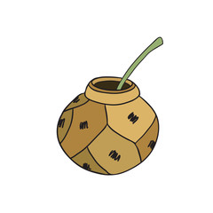 Mate Tea cup. Hand drawn Icon