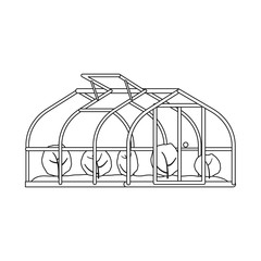 Isolated object of greenhouse and plant symbol. Set of greenhouse and garden vector icon for stock.