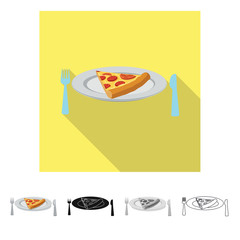 Isolated object of pizza and food logo. Collection of pizza and italy vector icon for stock.