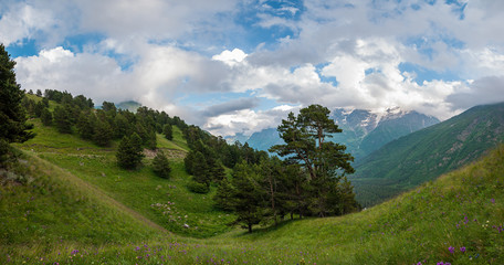 Fototapeta na wymiar Canyon, Panorama Caucasus Mountains