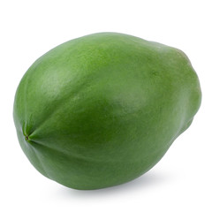Green papaya isolated on a white background