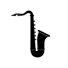 Saxophone icon, logo on white background