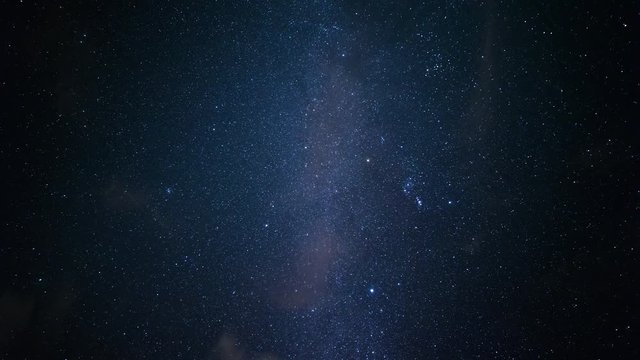 Motion Time lapse of the milky way stars with clouds passing over the night sky of Puerto Rico