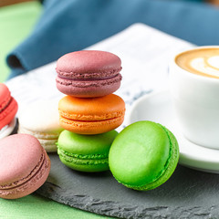 macarons and coffee