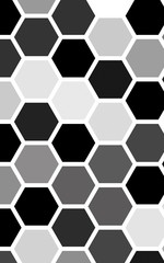 White honeycomb with a gradient color. Isometric geometry. 3D illustration
