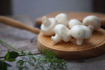 Raw mushrooms