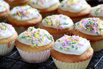 Vanilla Cupcakes With Sprinkles