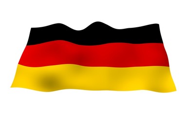 Flag of Germany. Wide format 3D illustration. State symbol of the Federal Republic of Germany. 3D rendering