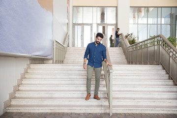 Go down on the stairs