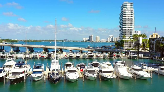 Miami Beach Marina and the Macarthur causeway