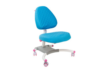 soft blue chair on a white background
