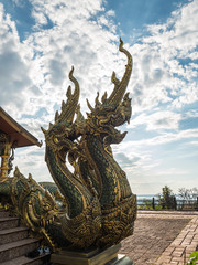 Fototapeta na wymiar Head of Naga statue in Buddhist temple, Thailand