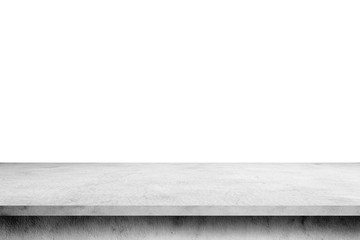 cement shelf table isolated on a white backgrounds, for display products