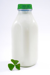 Glass Square Milk Bottle Retro Design