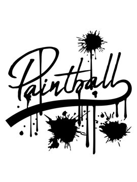 tropfen farbklex graffiti spray paintball spa&szlig; sport verein schie&szlig;en treffer ballern shooter farbball soldat k&auml;mpfer team waffe design cool text