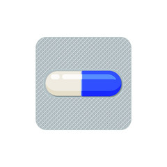 Vector realistic blue color pill