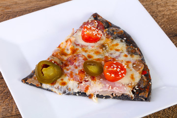 Pizza pepperoni with pepper