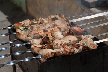 meat on grill
