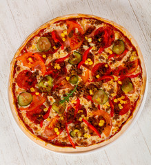 Pizza with minced meat