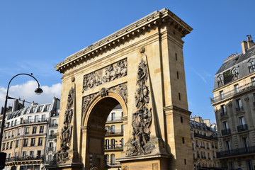 Naklejka premium Porte Saint-Denis à Paris, France