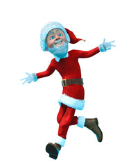 slim santa claus cartoon in a white background