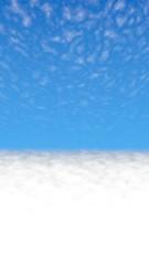 Blue sky background with white clouds. Cumulus white clouds in the clear blue sky in the morning. 3D illustration