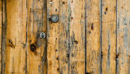 texture old wooden door with door handle and door lock