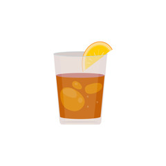 Handmade cocktail with inscription. Summer holiday and beach party concept. Vector illustration isolated on white background.