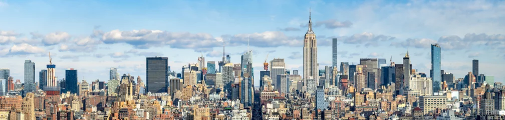 Fotobehang Manhattan New York Skyline Panorama met Empire State Building, VS