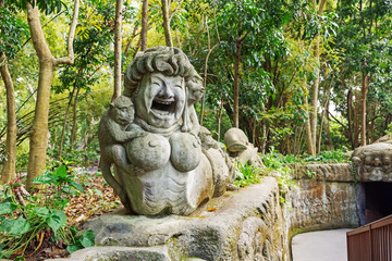 Sacred Monkey Forest Sanctuary entrance in Ubud, Bali, Indonesia.