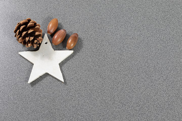christmas decoration on grey table