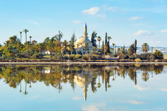 Hala Sultan Tekke Mosque on Salt lake,  Larnaka, Cyprus