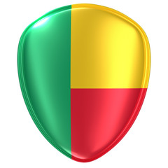 3d rendering of a Benin flag icon.