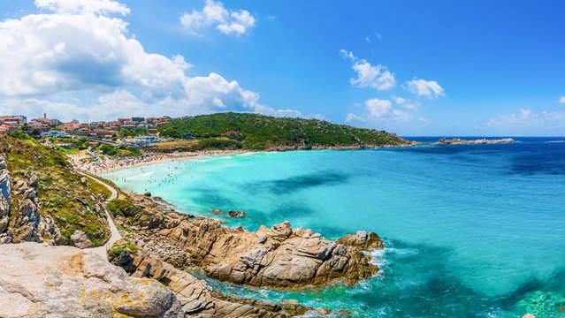 Landscape with Santa Teresa Gallura and Rena Bianca beach, north Sardinia island, Italy