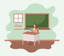 female teacher in the classroom