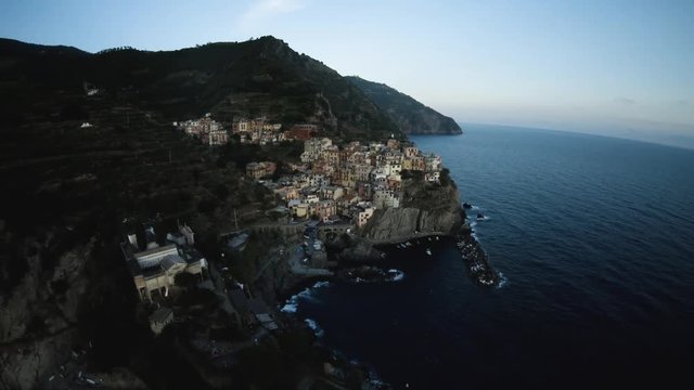 Aerial, Italian coastal town
