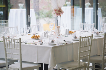 fancy table set for a wedding dinner
