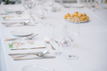 fancy table set for a wedding dinner