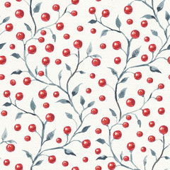 Hand Drawn Floral Pattern. Watercolor illustration, vintage style